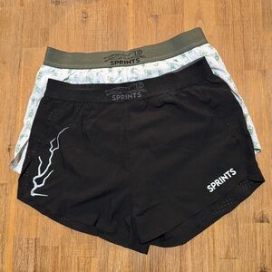 Sprints Black and White Running Shorts (2 pairs)